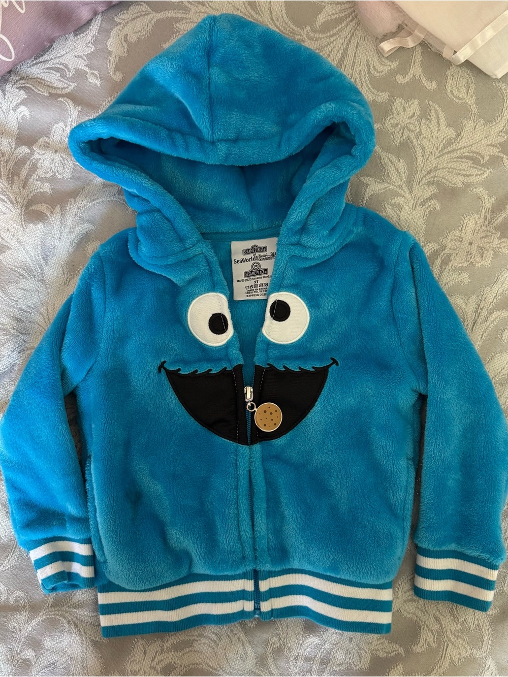 Sesame Street Cookie Monster Hoodie Size 2T